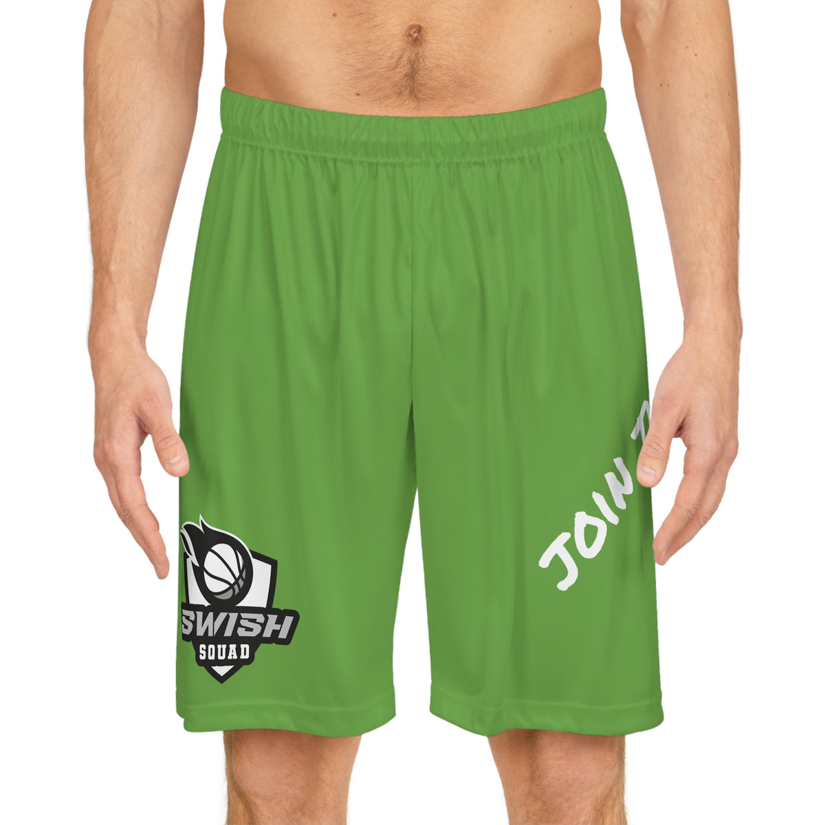 Join the Squad basketball shorts in light green