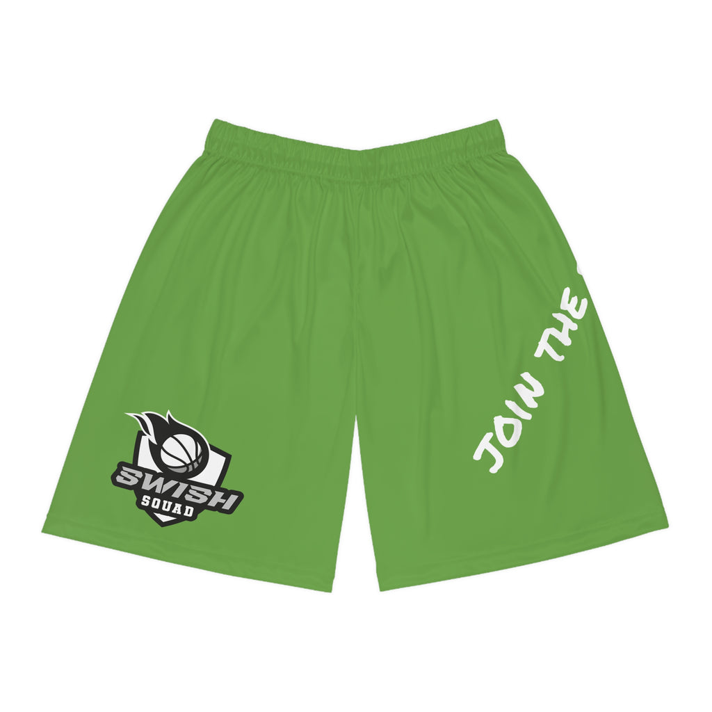 Light Green Swish Squad Basketball Shorts — 'Join the Squad' Athletic Shorts