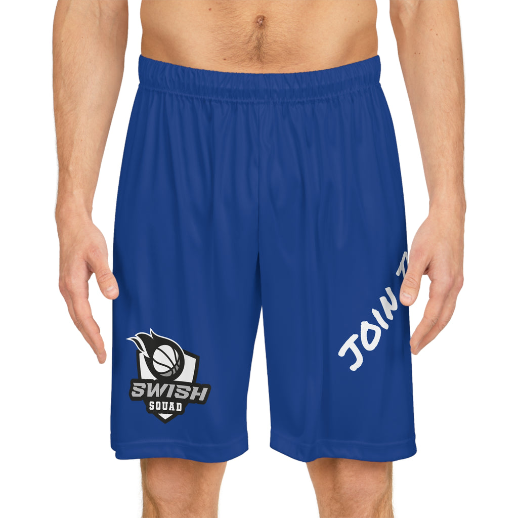 Navy blue Swish Squad Basketball Shorts — 'Join the Squad' Athletic Shorts