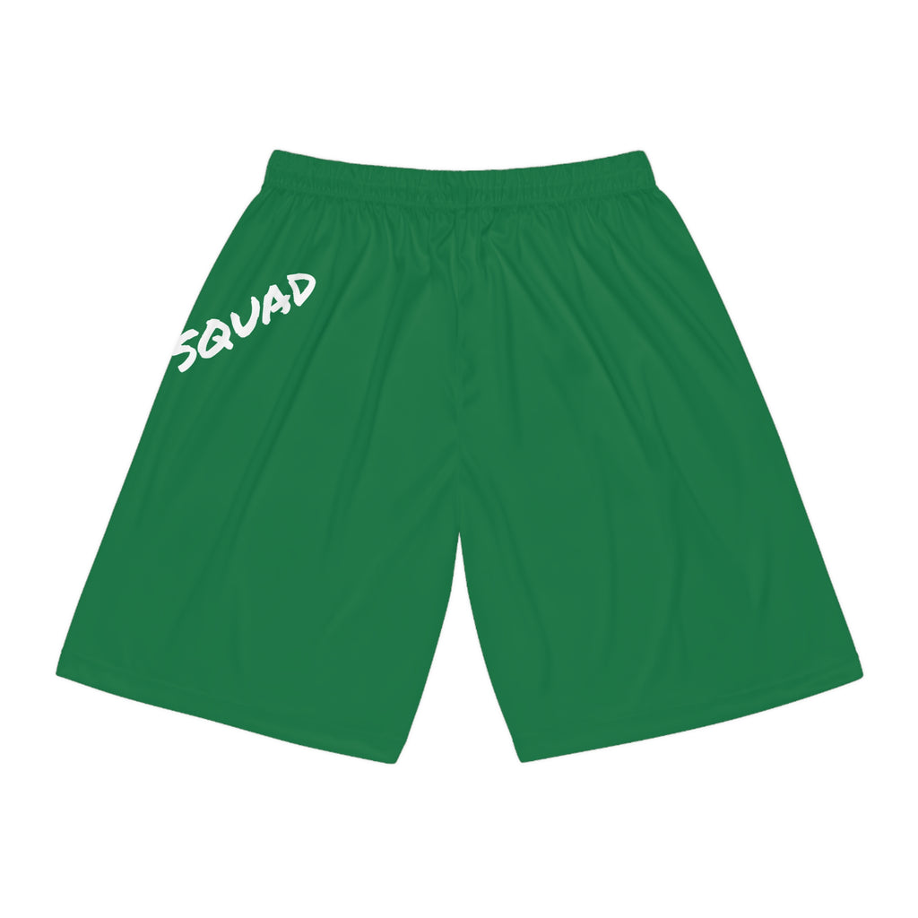 Dark Green Swish Squad Basketball Shorts — 'Join the Squad' Athletic Shorts